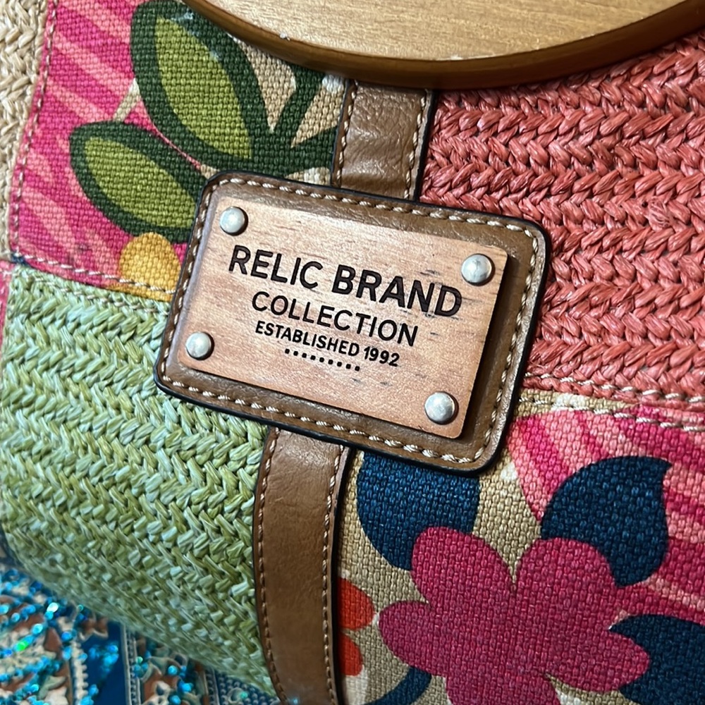 Relic Medium Sized Purse Patchwork Floral Flower … - image 2